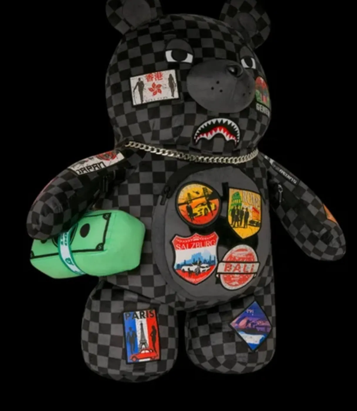 SPRAYGROUND: GLOBAL MOGUL LOST TICKET MONEY BEAR BACKPACK