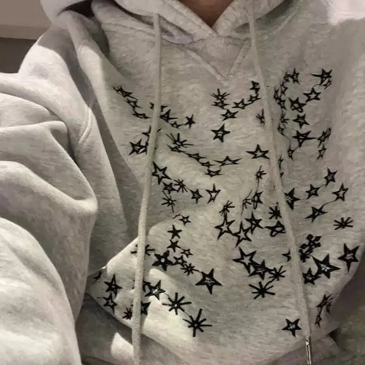 Stars Embroidery Hoodie