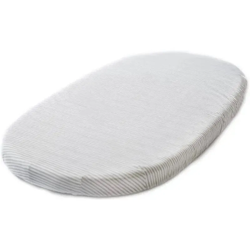 Stokke - Sleepi Fitted Sheet by Pehr, Stripes Away Pebbles