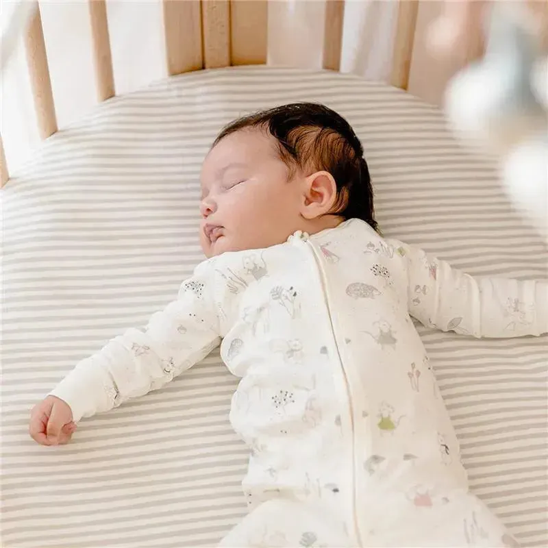 Stokke - Sleepi Fitted Sheet by Pehr, Stripes Away Pebbles