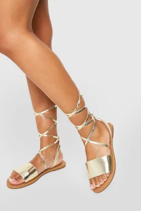 Strappy Tie Leg Sandals