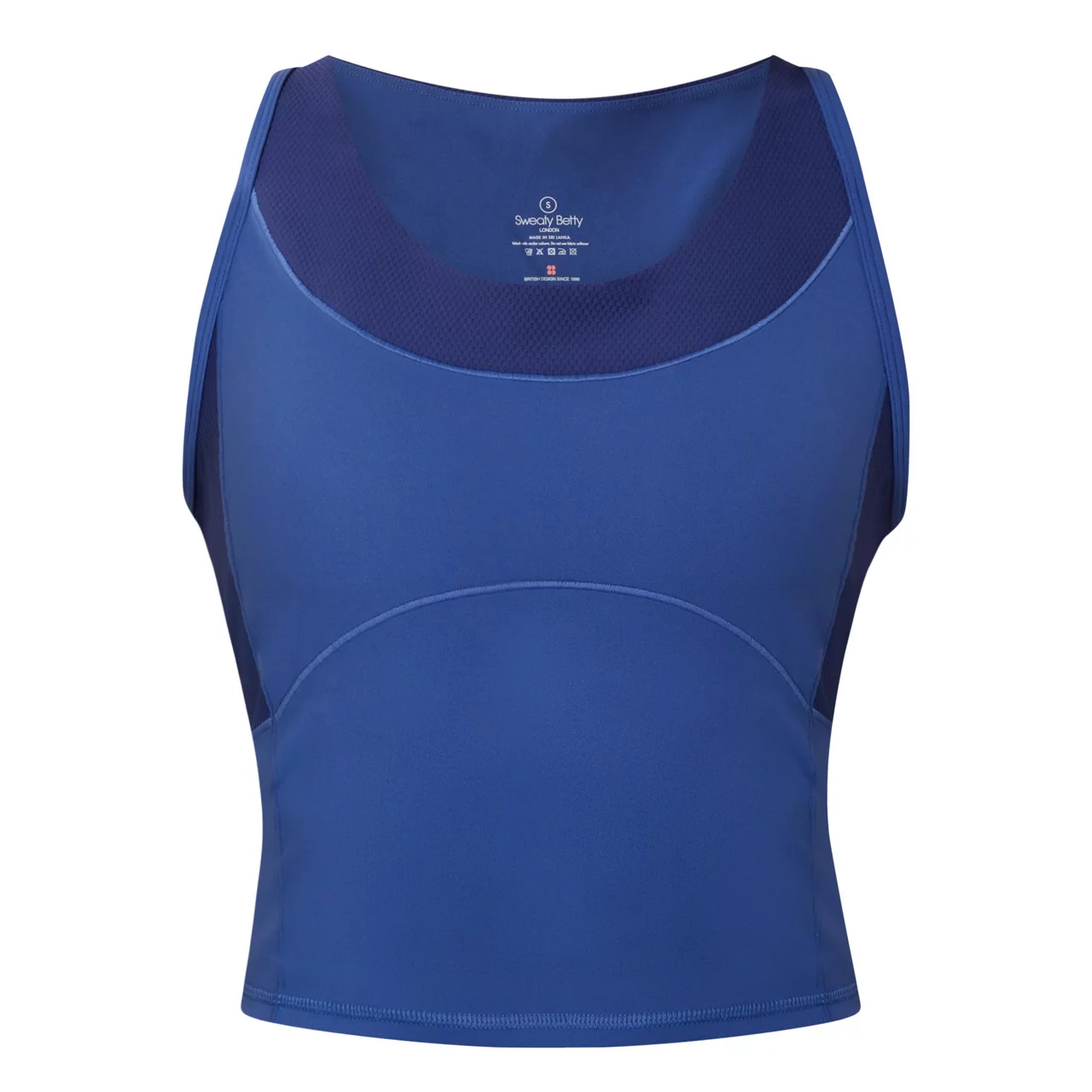 SWEATY BETTY Power Texture Medium Impact Gym Vest - Blue