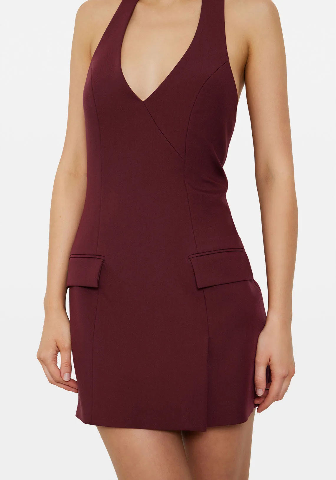 TAILORED VEST DRESS CHERRY