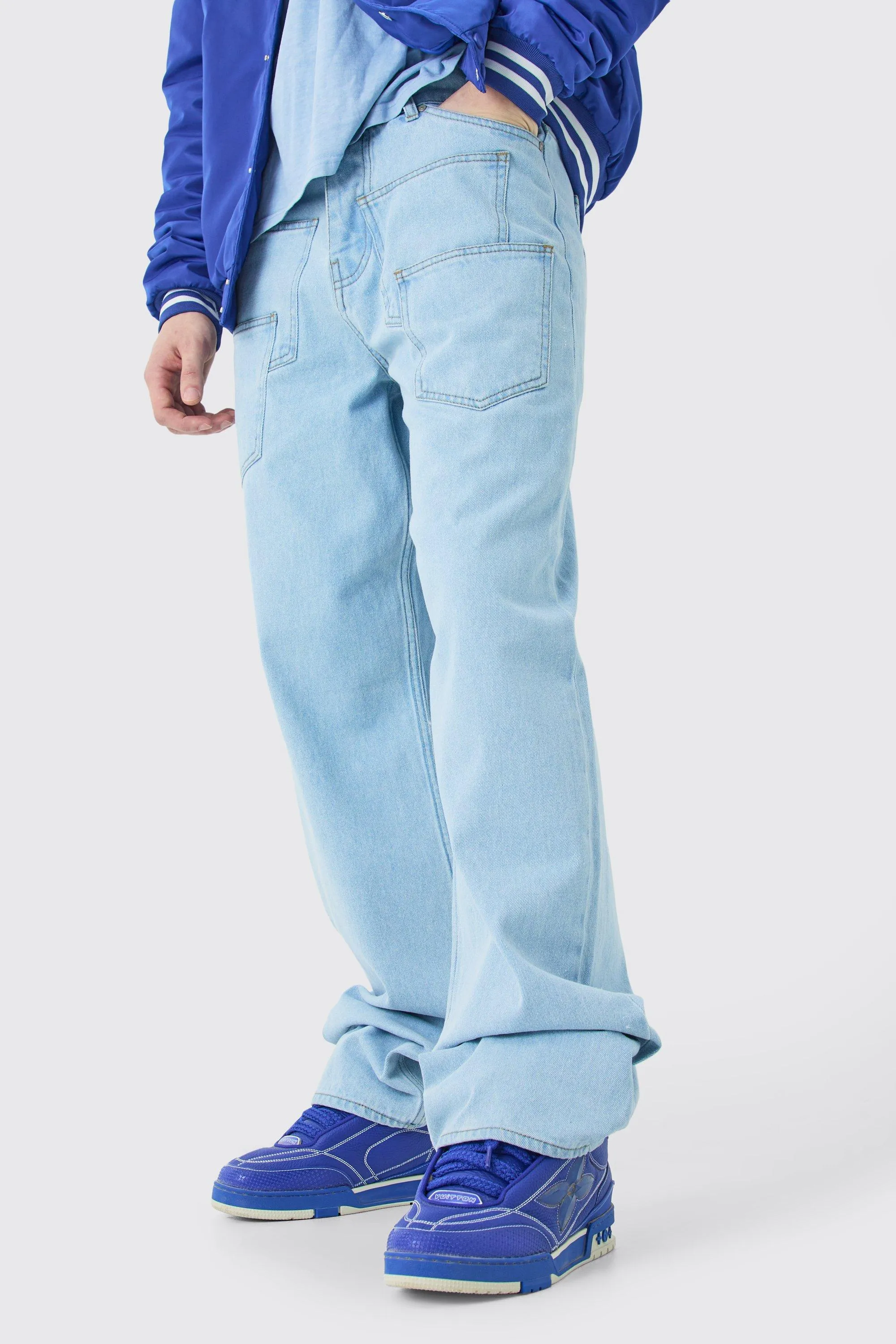 Tall Baggy Rigid Acid Wash Jeans