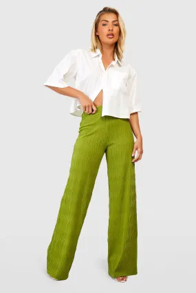 Textured Ripple Rib Wide Leg Pants