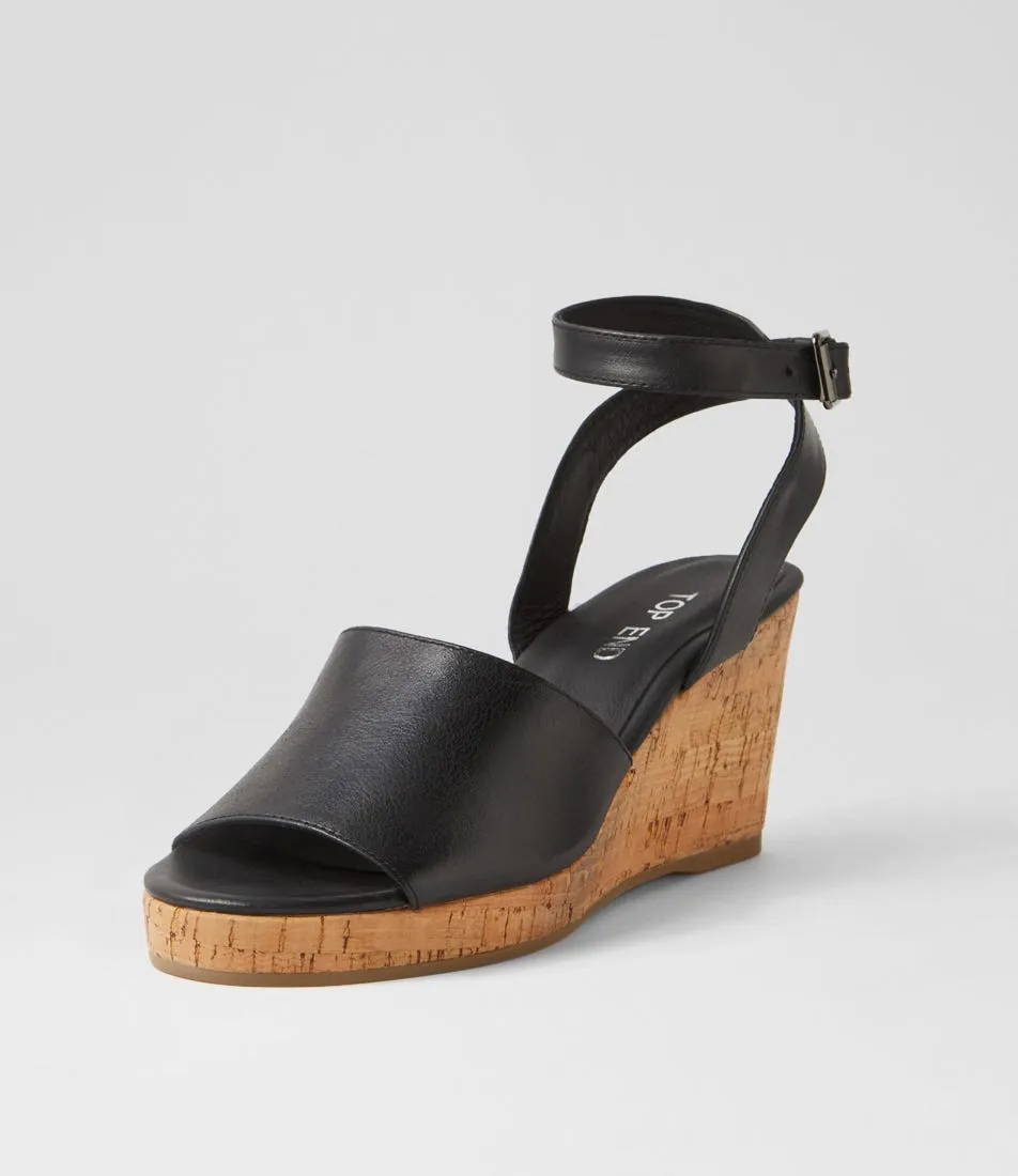 TOP END Welizas Black Leather Sandals