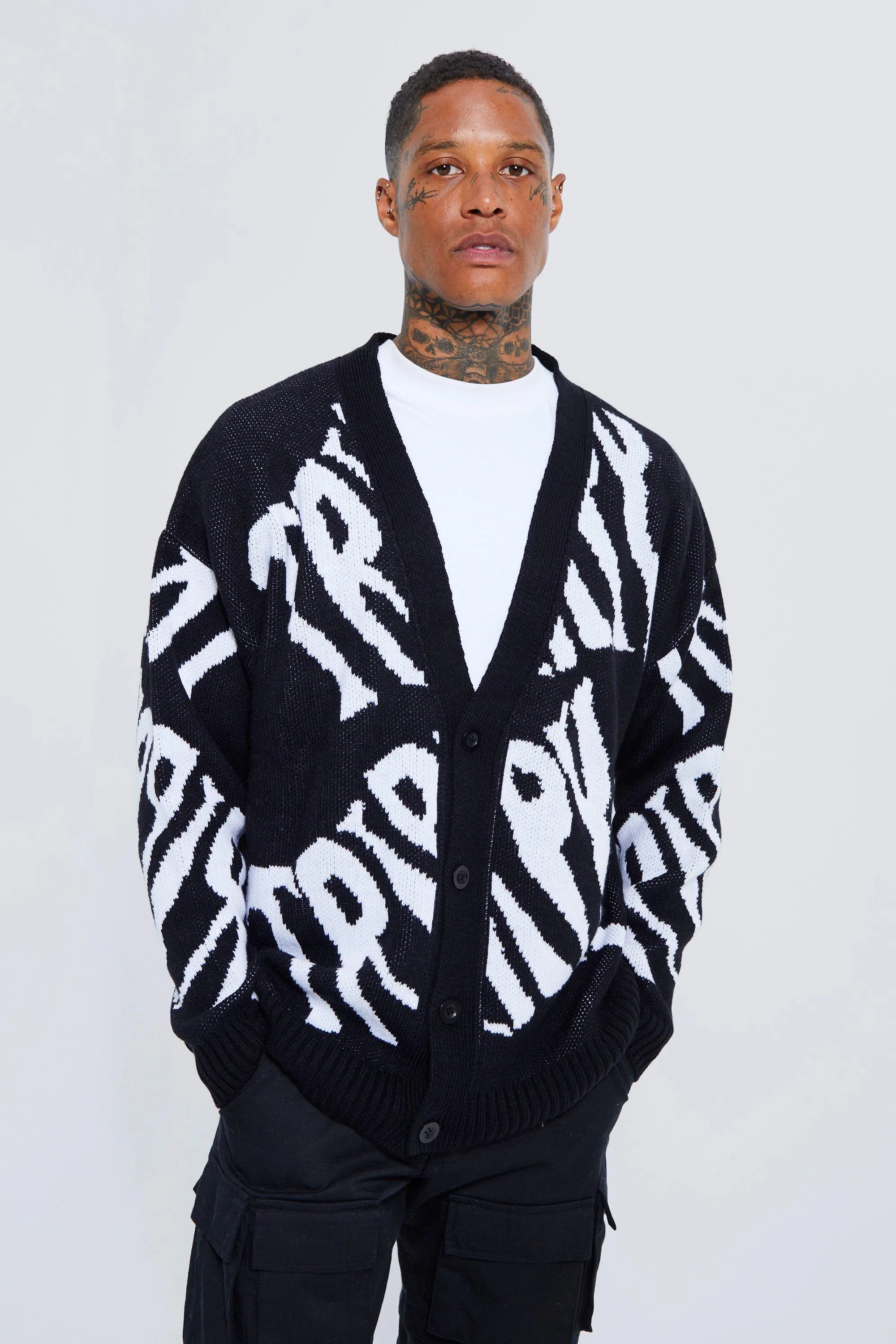 Trippy Text Cardigan