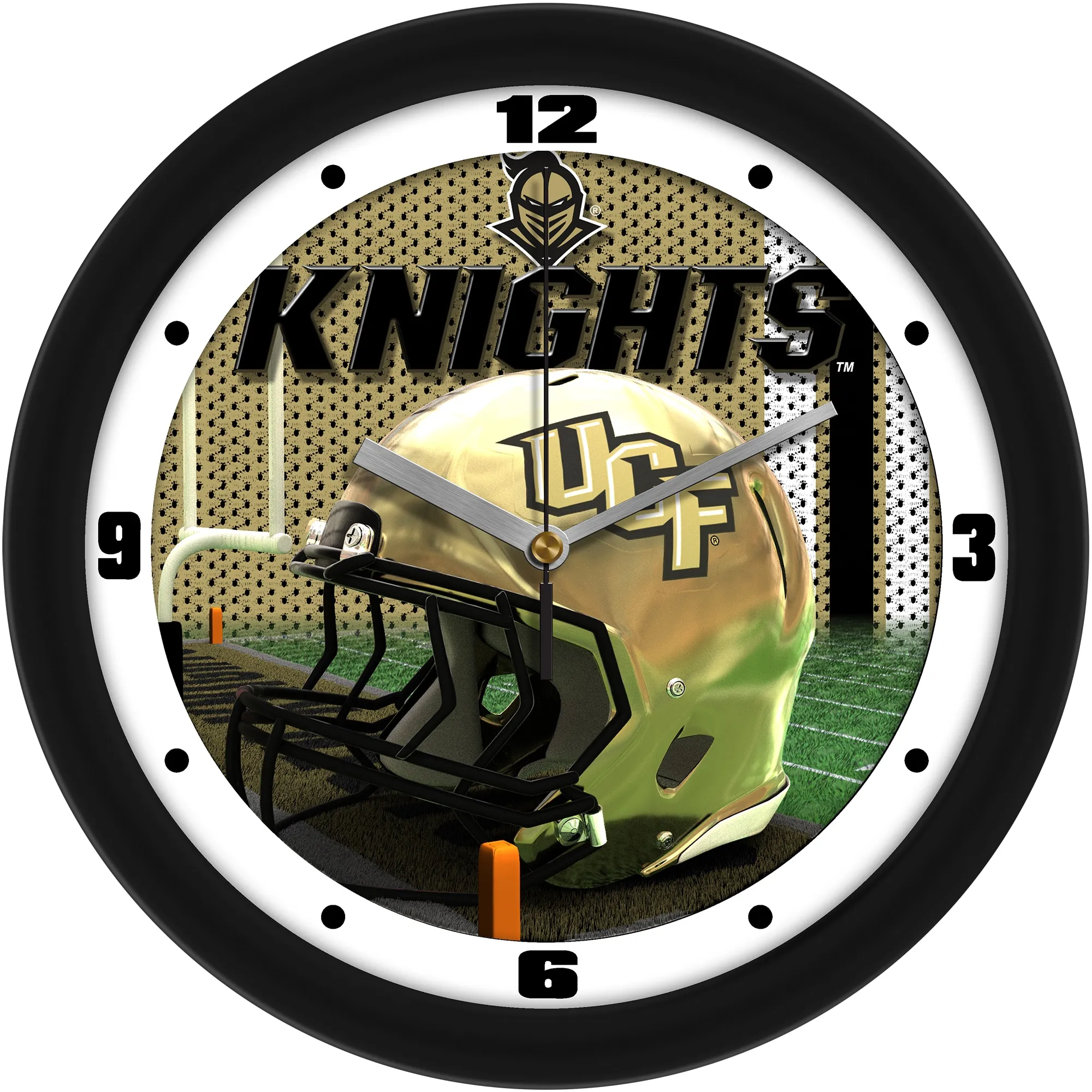 UCF Knights 11.5'' Suntime Premium Glass Face Football Helmet Wall Clock