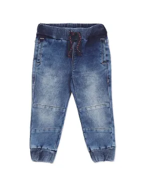 U.S. Polo Assn. Kids Men Blue Mid Rise Stone Wash Jogger Jeans