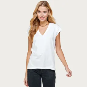 V-Neck Sleeveless Top (White)