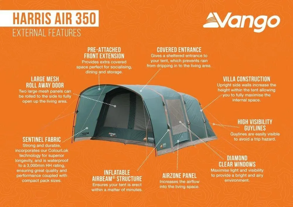 Vango Harris Air 350 3-Person Tent | George Fisher