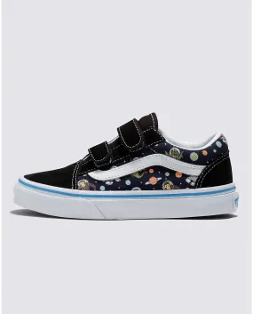 Vans Kids Old Skool V Glow Cosmic Zoo Black/Blue