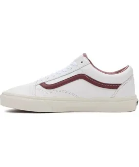 Vans Old Skool Premium Leather 'White Dark Red'