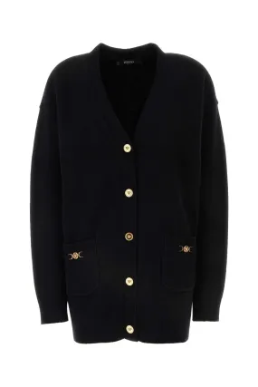 Versace Black Wool Blend Cardigan