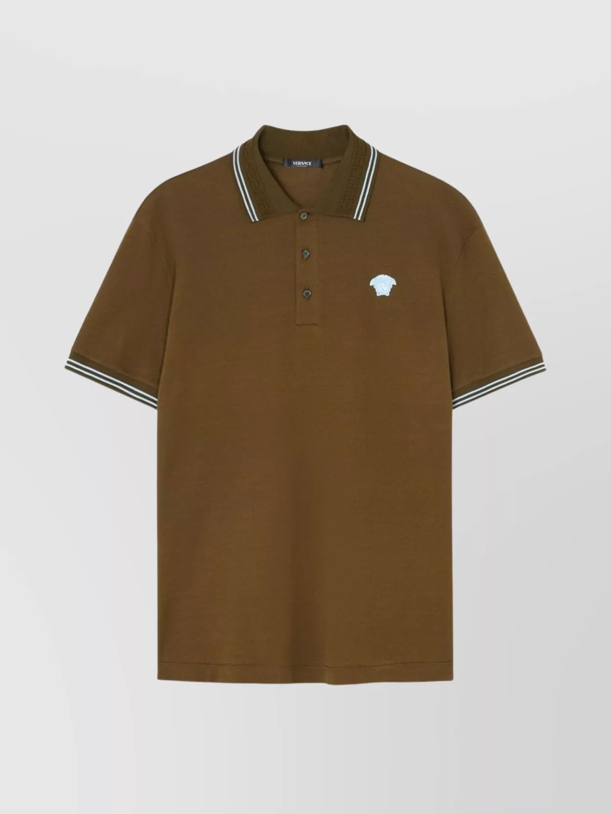 Versace   Striped trim polo shirt