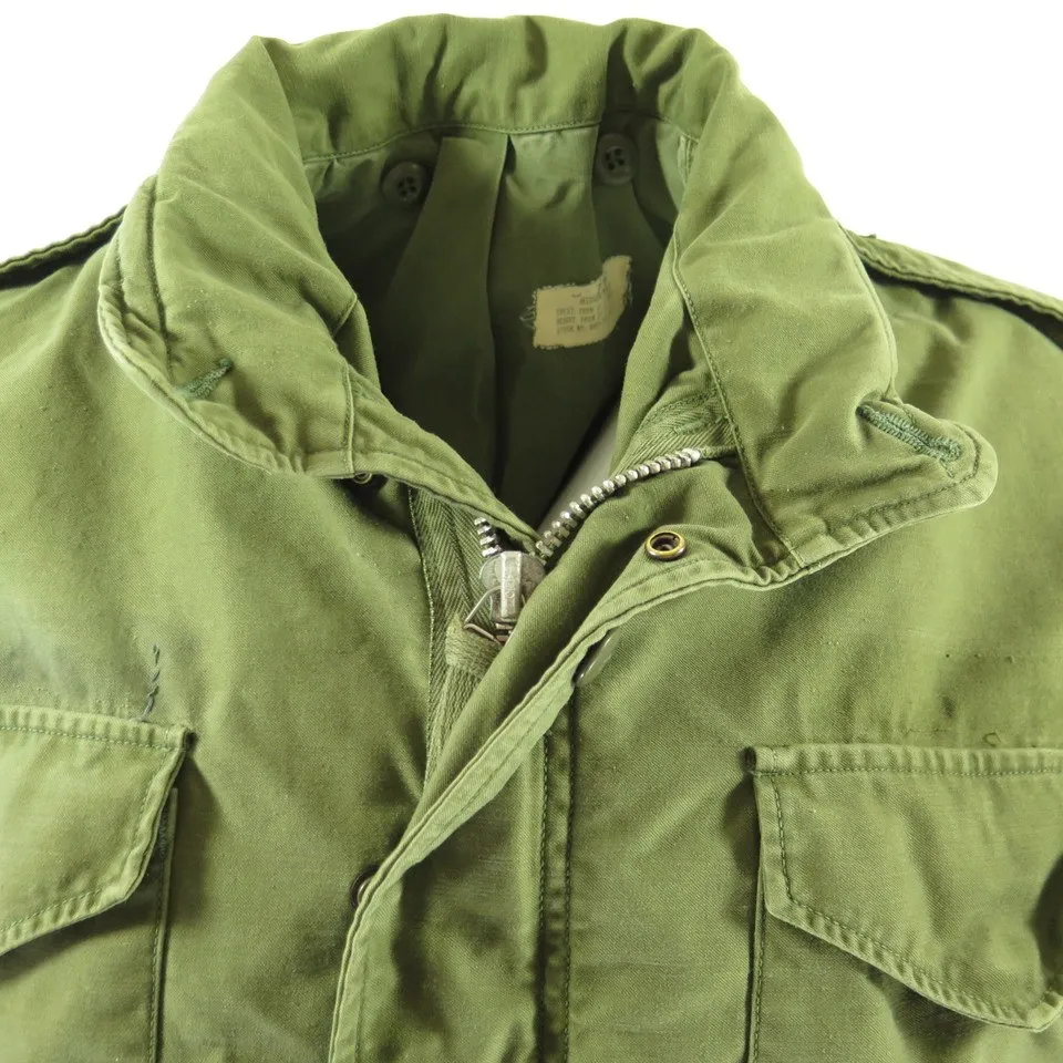 Vintage 60s M-65 Field Jacket M Military OG-107 Vietnam Cotton Sateen