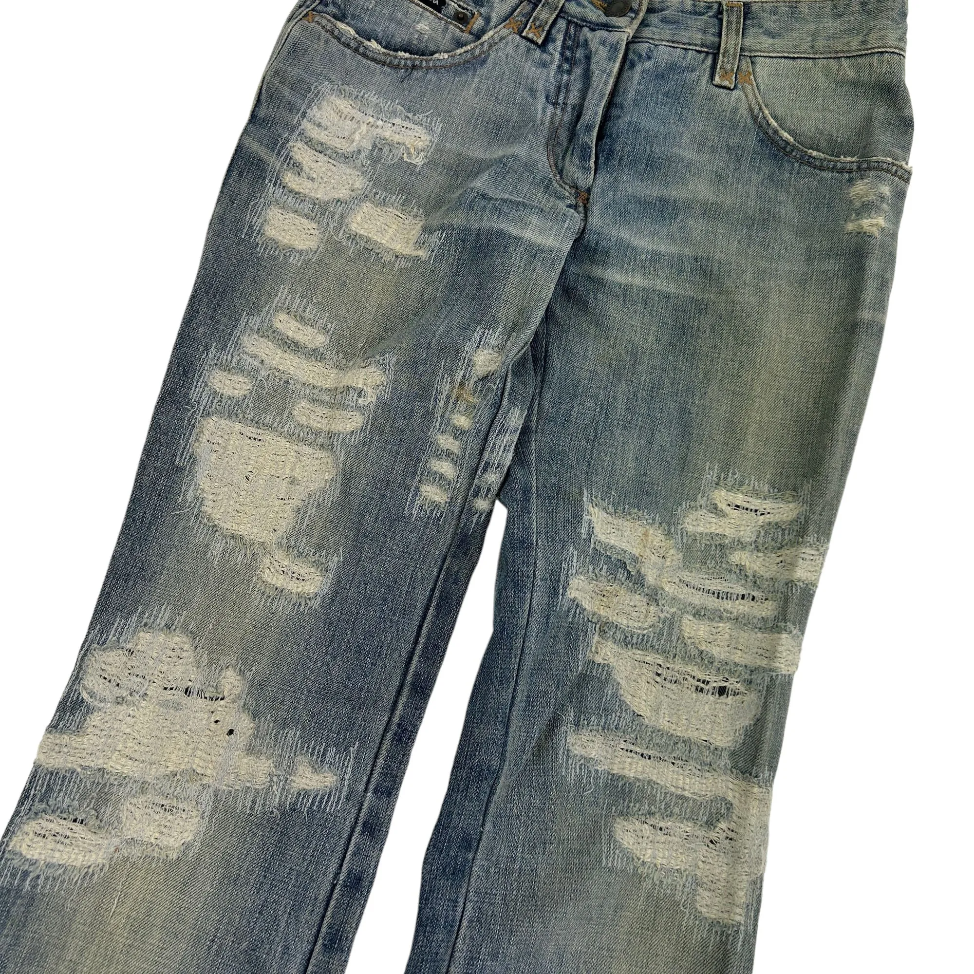 Vintage Dolce & Gabbana Distressed Denim Jeans Size W27 | Second Wave Vintage