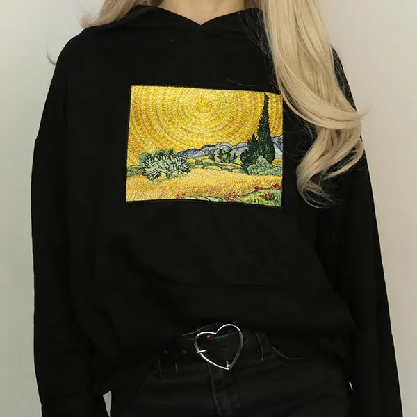 Wheat Field with Cypresses Hoodie