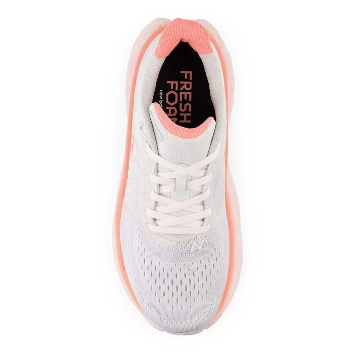 Womens New Balance Fresh Foam More V4 in Quartz Grey/Washed Pink/Grapefruit