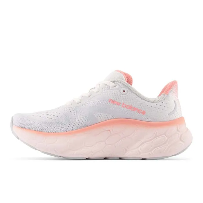 Womens New Balance Fresh Foam More V4 in Quartz Grey/Washed Pink/Grapefruit