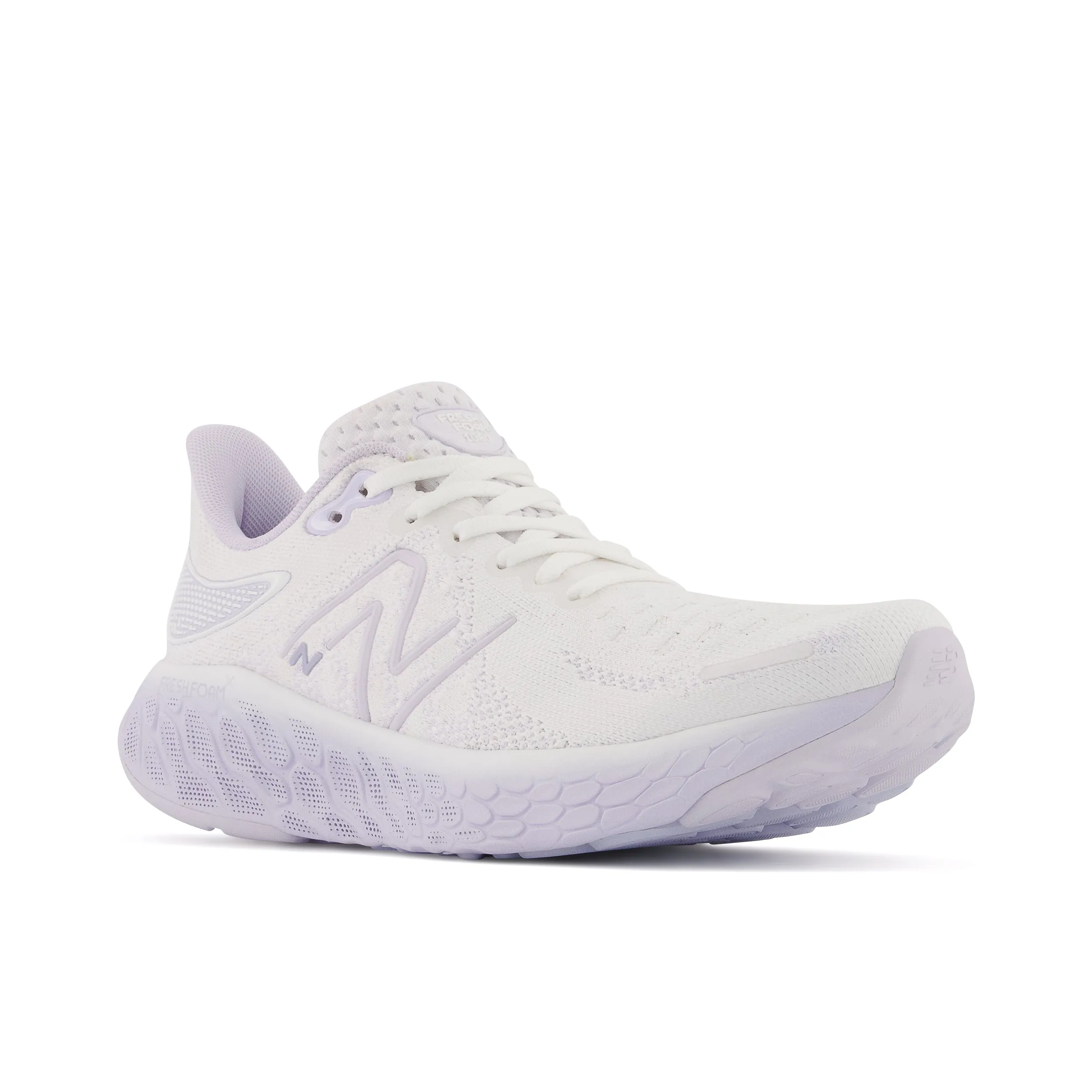 Women's New Balance Fresh Foam X 1080v12 Color: White with Libra and Violet Haze