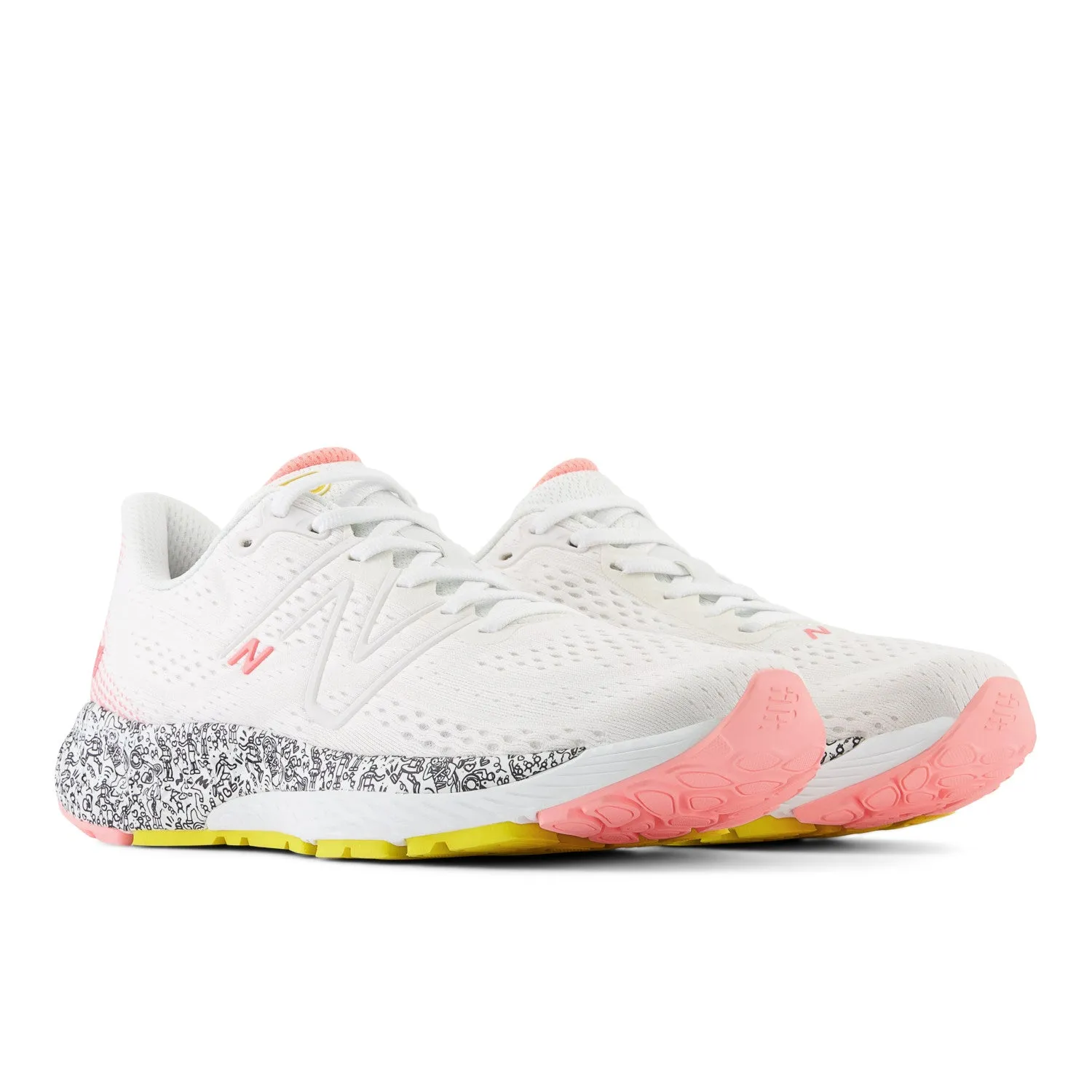 Women's New Balance Fresh Foam X 880v13 Find Your Start Color: White with Grapefruit