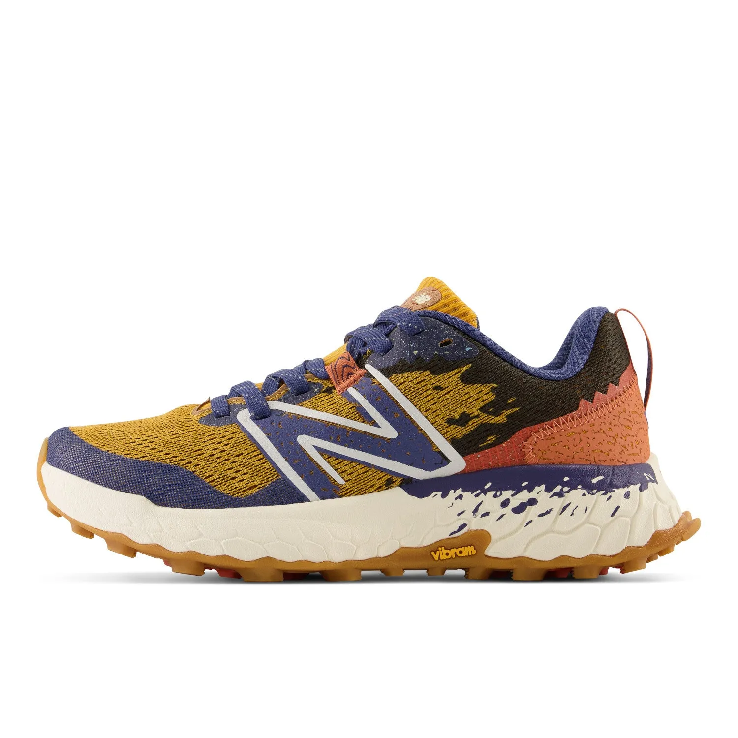 Women's New Balance Fresh Foam X Hierro v7 Color: Golden Hour with Moon Shadow & Red Clay