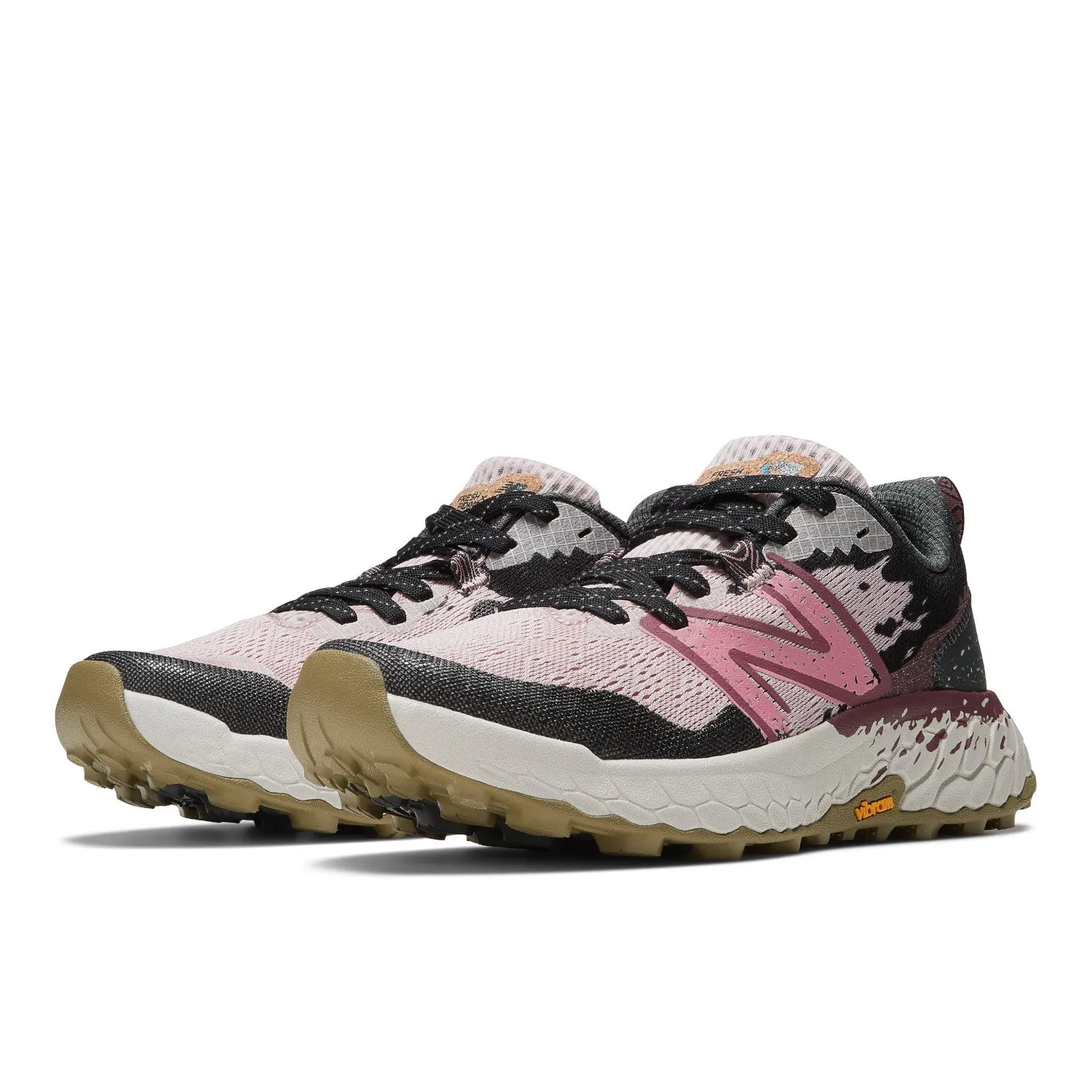 Women's New Balance Fresh Foam X Hierro v7 Color:  Stone Pink with Blacktop and Washed Burgundy