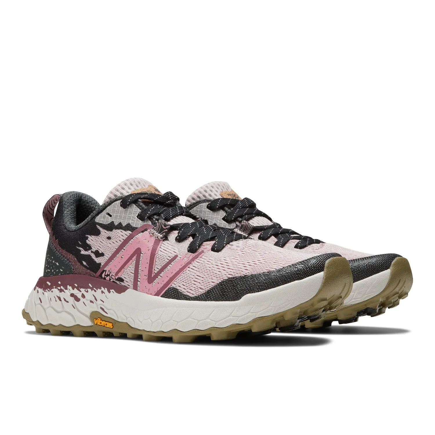 Women's New Balance Fresh Foam X Hierro v7 Color:  Stone Pink with Blacktop and Washed Burgundy