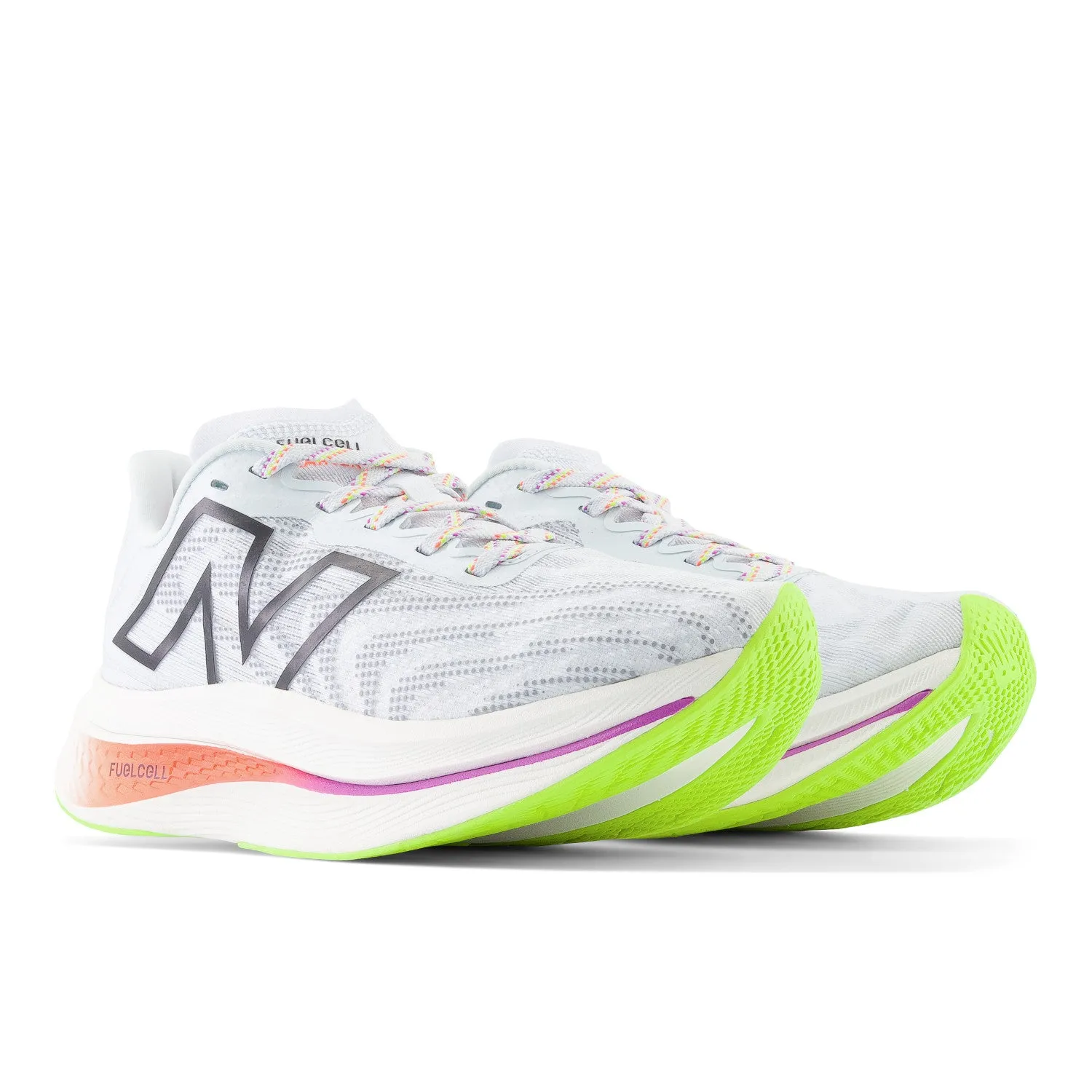 Women's New Balance FuelCell SuperComp Trainer v2 Color: Ice Blue with Neon Dragonfly