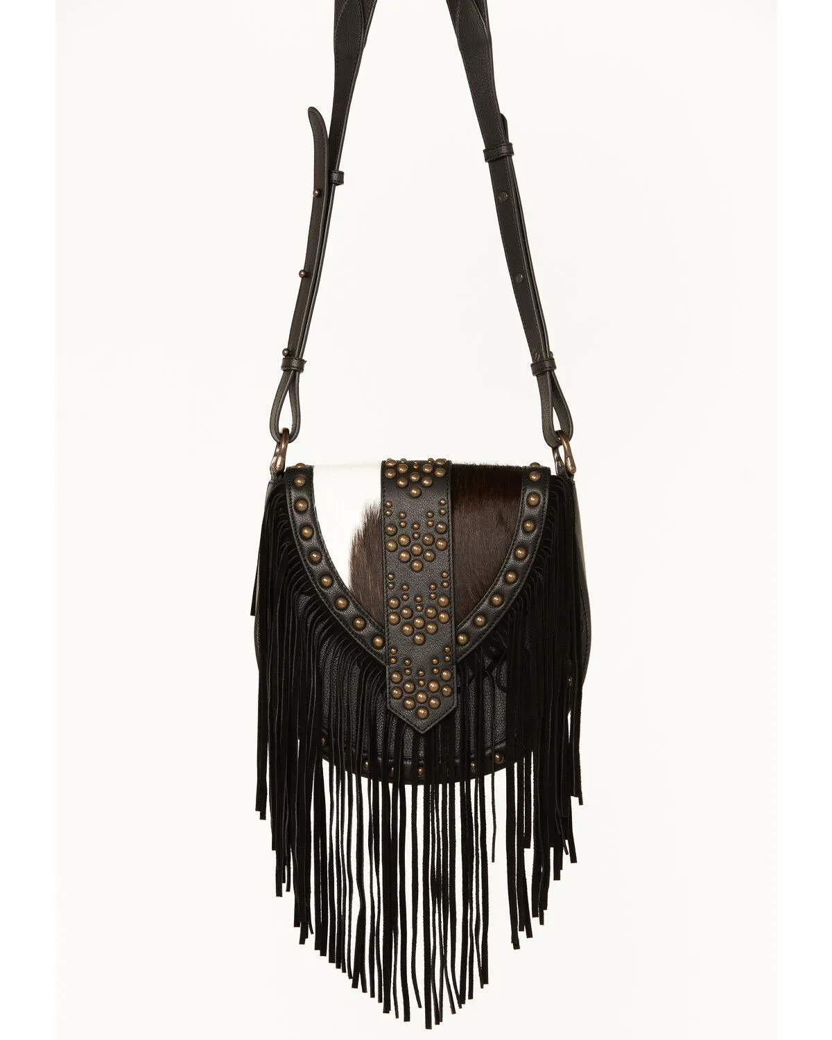 Wonderwest Women's Cowhide Fringe Crossbody Bag