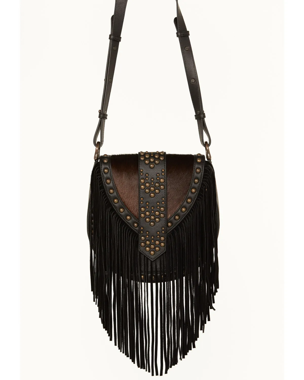 Wonderwest Women's Cowhide Fringe Crossbody Bag