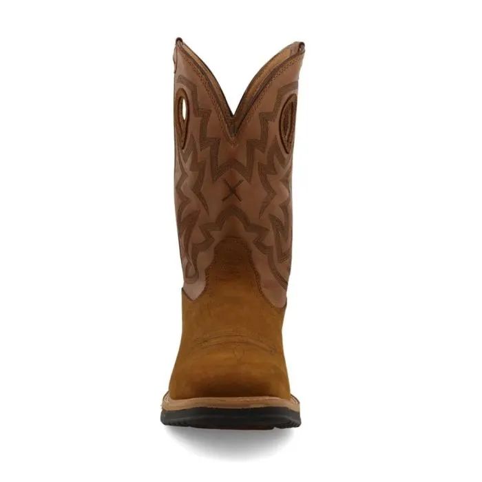 Work Twisted X Men's 12"" Western Work Boot Dark Brown & Tan