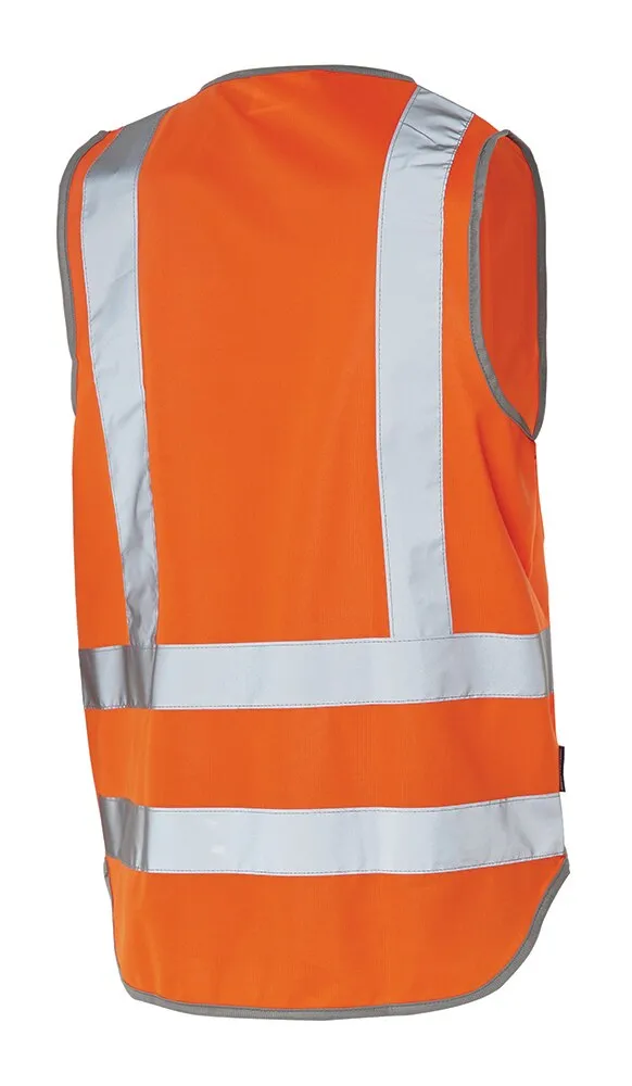 Workhorse MVE019 High Visibility Safety Vest - H-Back + Tail - Polyester Tricot - Orange - Small