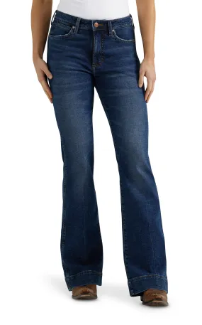 Wrangler Retro Women's Medium Wash High Rise Trouser Leg Jeans